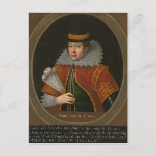 Portrait of the Real Pocahontas in Europe Postcard