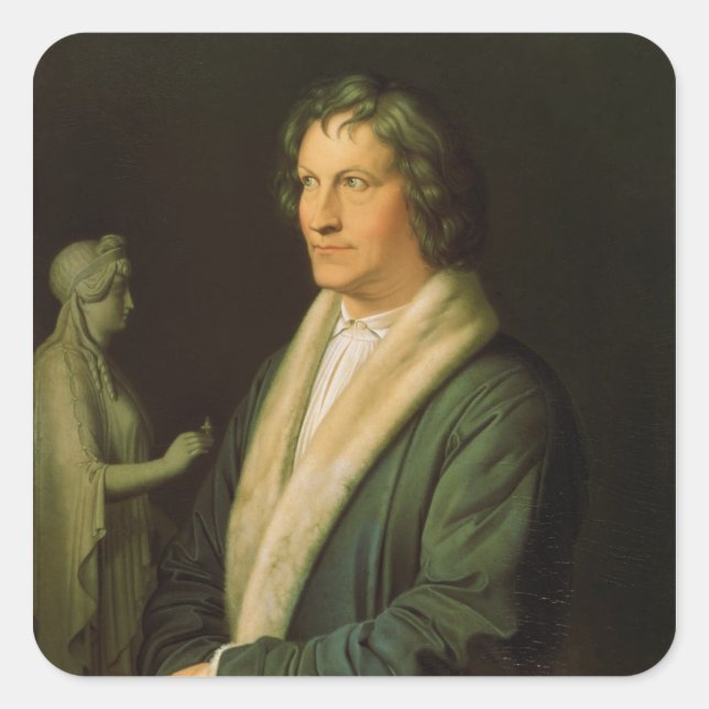 Portrait of the sculptor Bertel Thorvaldsen Square Sticker (Front)