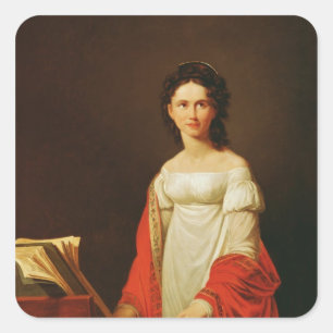 Portrait of the singer Anna Borunova, 1821 Square Sticker