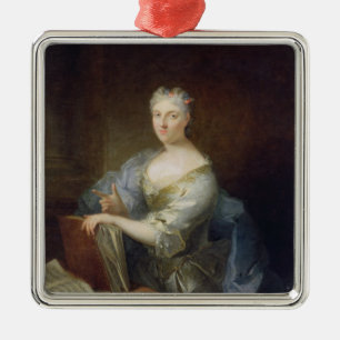 Portrait of the singer Marie-Louise Desmatins Metal Ornament
