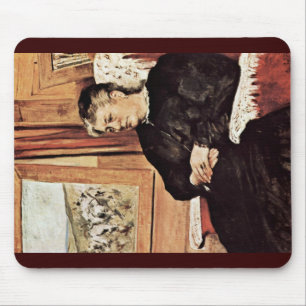 Portrait Of The Third Wife By Fattori Giovanni Mouse Pad
