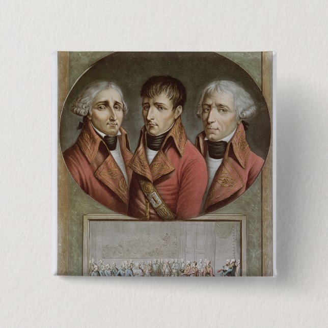 Portrait of the Three Consuls of the Republic 2 Inch Square Button (Front)