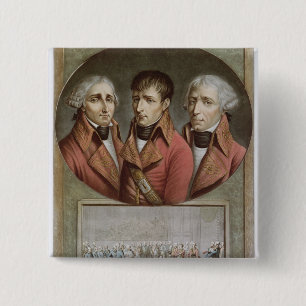 Portrait of the Three Consuls of the Republic 2 Inch Square Button