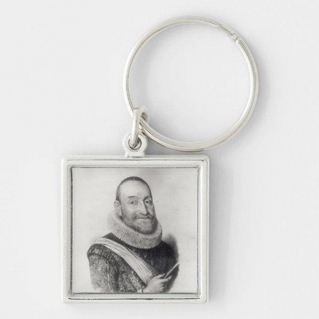 Portrait of Theodore Agrippa d'Aubigne Keychain (Front)