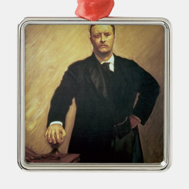 Portrait of Theodore Roosevelt Metal Ornament (Front)