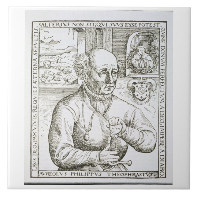 Portrait of Theothrastus Paracelsus (1493-1541), c Tile (Front)