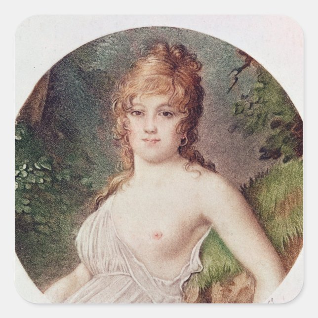 Portrait of Theresa de Cabarrus Square Sticker (Front)