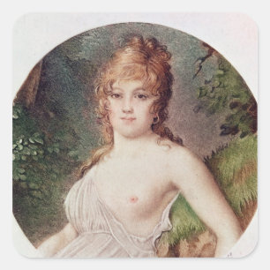Portrait of Theresa de Cabarrus Square Sticker