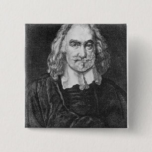 Portrait of Thomas Hobbes 2 Inch Square Button
