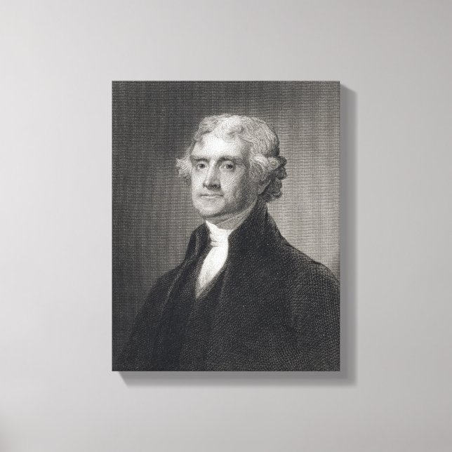 Portrait of Thomas Jefferson, engraved by Henry Br Canvas Print (Front)