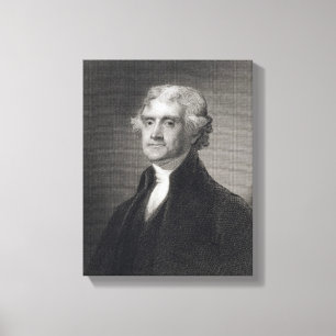 Portrait of Thomas Jefferson, engraved by Henry Br Canvas Print