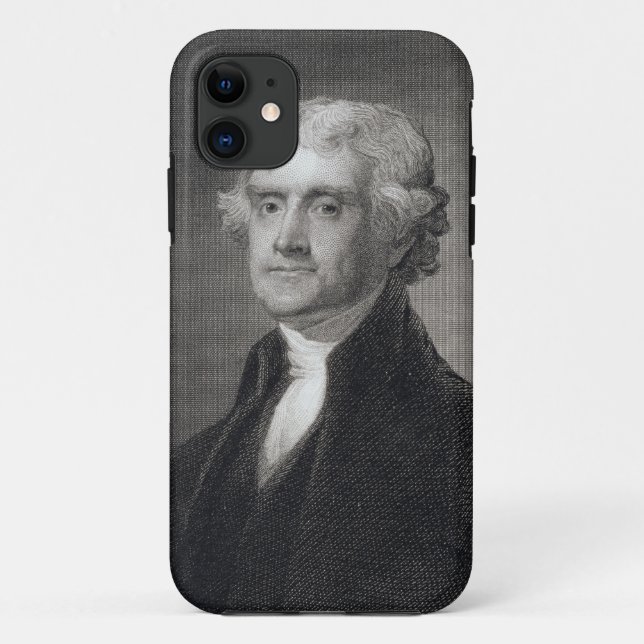 Portrait of Thomas Jefferson, engraved by Henry Br Case-Mate iPhone Case (Back)