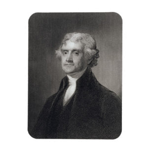 Portrait of Thomas Jefferson, engraved by Henry Br Magnet