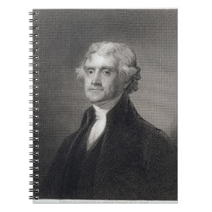 Portrait of Thomas Jefferson, engraved by Henry Br Notebook