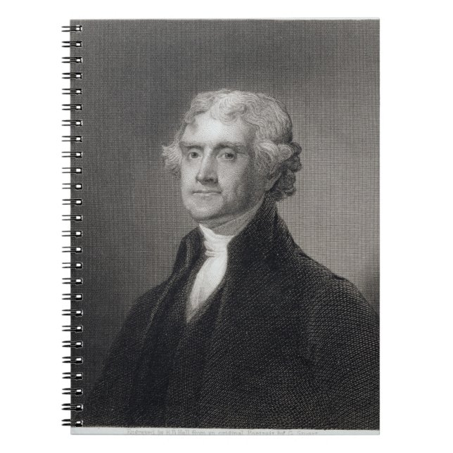 Portrait of Thomas Jefferson, engraved by Henry Br Notebook (Front)