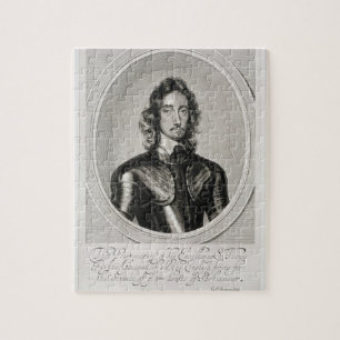 Portrait of Thomas, Lord Fairfax (1612-71) engrave Jigsaw Puzzle
