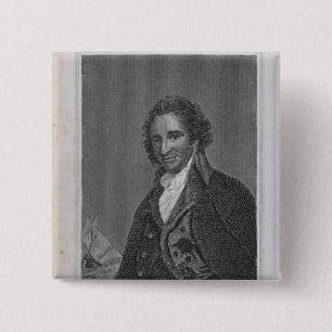 Portrait of Thomas Paine from Volume I 2 Inch Square Button