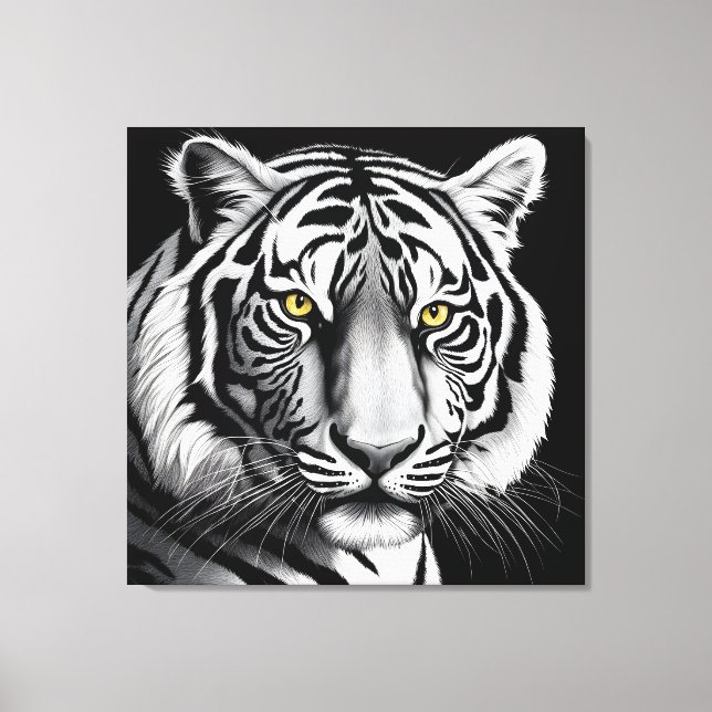 Portrait of tiger canvas print (Front)