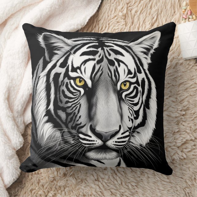 Portrait of tiger throw pillow (Blanket)
