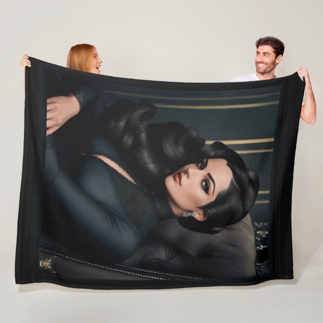 Portrait Of Tressa Straninski by Xzendor7 Fleece Blanket (In Situ)