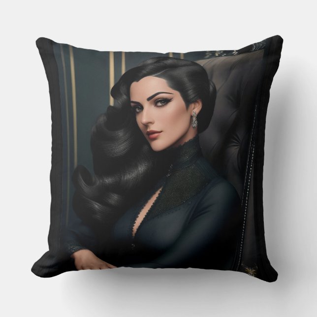 Portrait Of Tressa Straninski by Xzendor7 Throw Pillow (Front)