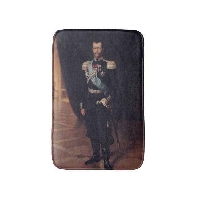 Portrait of Tsar Nicholas II (by Albert Edelfelt) Bath Mat (Front Vertical)