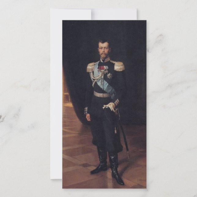 Portrait of Tsar Nicholas II (by Albert Edelfelt) Card (Front)