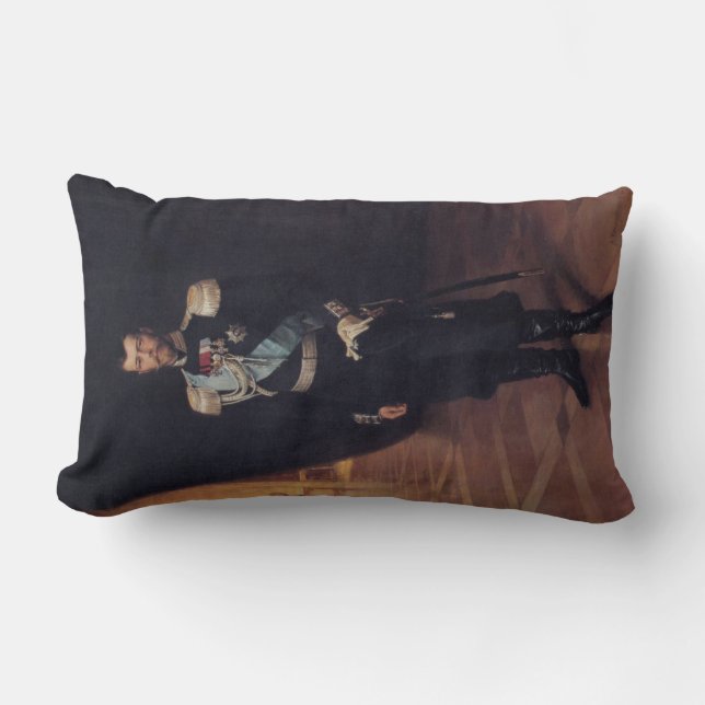 Portrait of Tsar Nicholas II (by Albert Edelfelt) Lumbar Pillow (Front)