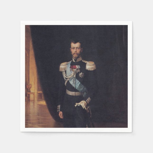 Portrait of Tsar Nicholas II (by Albert Edelfelt) Napkin (Front)