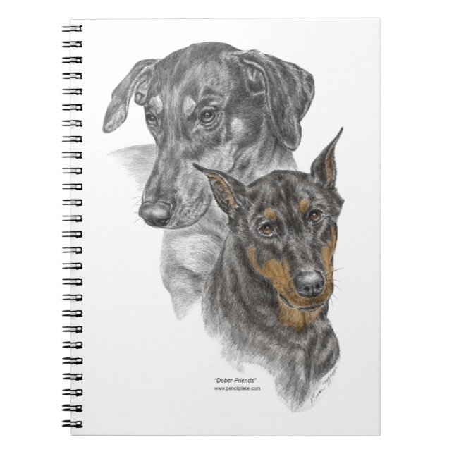 Portrait of Two Dobermans Notebook (Front)