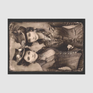 Portrait of Two Steampunk Women DX5R Decoupage Tissue Paper