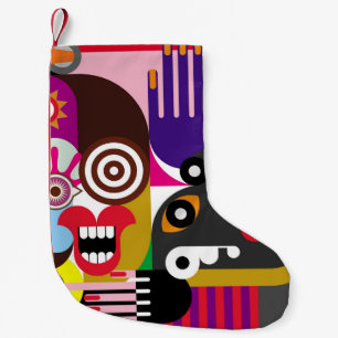 Portrait of two women - color illustration. Woman Small Christmas Stocking