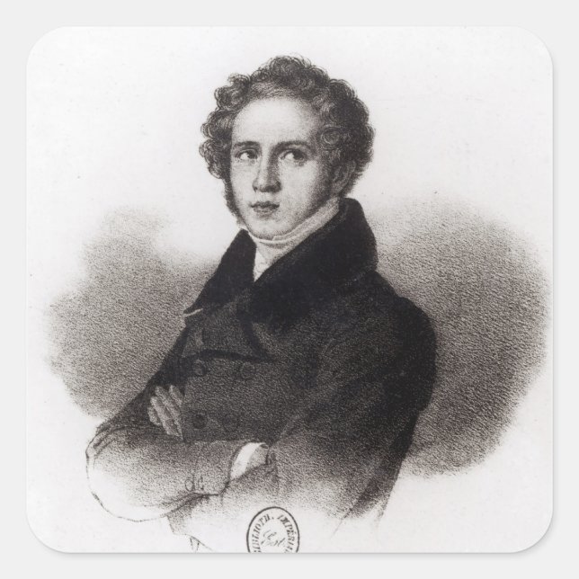 Portrait of Vincenzo Bellini Square Sticker (Front)