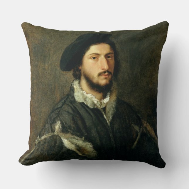 Portrait of Vincenzo Mosti (oil on canvas) Throw Pillow (Front)