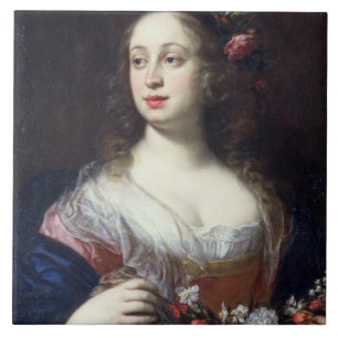Portrait of Vittoria della Rovere dressed as Flora Tile