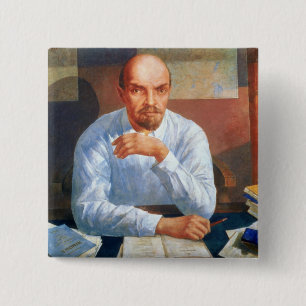 Portrait of Vladimir Ilyich Lenin , 1934 2 Inch Square Button