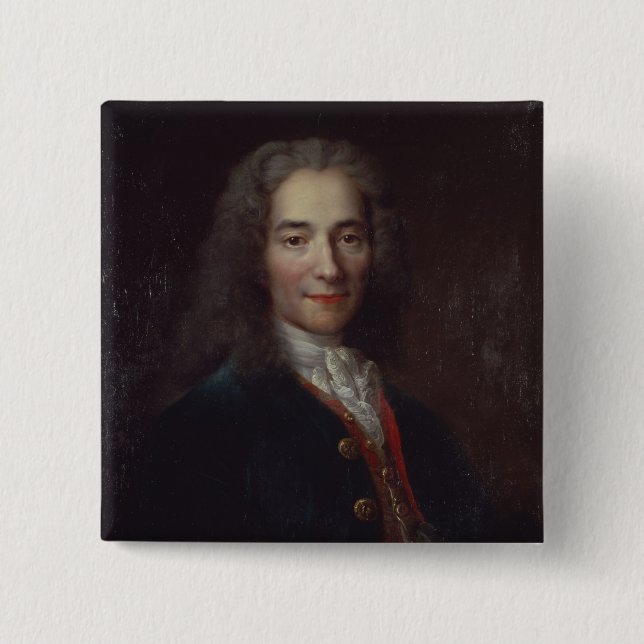 Portrait of Voltaire 2 Inch Square Button (Front)