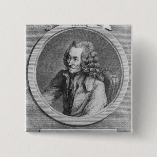 Portrait of Voltaire, from a drawing 2 Inch Square Button