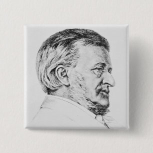 Portrait of Wagner, 19th century 2 Inch Square Button