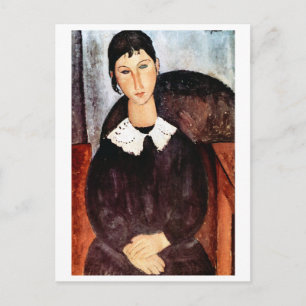 Portrait of White Collar, Modigliani Postcard