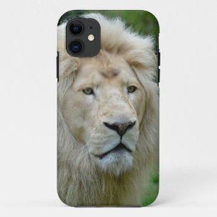 Portrait of white lion iPhone 11 case