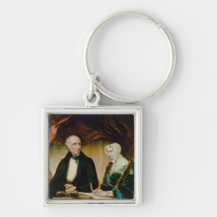 Portrait of William and Mary Wordsworth, 1839 Keychain