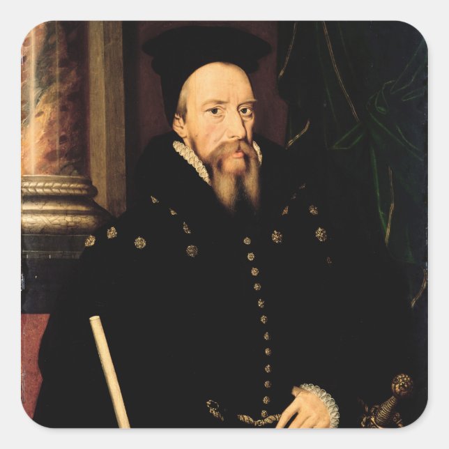 Portrait of William Cecil Square Sticker (Front)