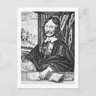 Portrait of William Lilly (1602-81), from his 'Chr Postcard