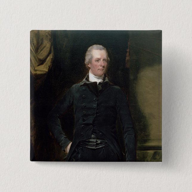Portrait of William Pitt the Younger 2 Inch Square Button (Front)