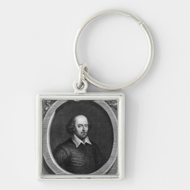 Portrait of William Shakespeare  1719 Keychain (Front)