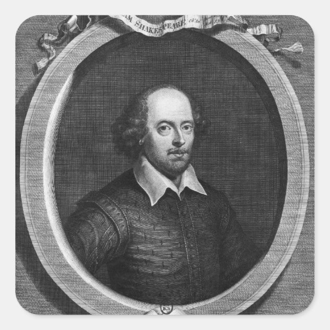 Portrait of William Shakespeare  1719 Square Sticker (Front)