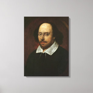 Portrait of William Shakespeare  c.1610 Canvas Print