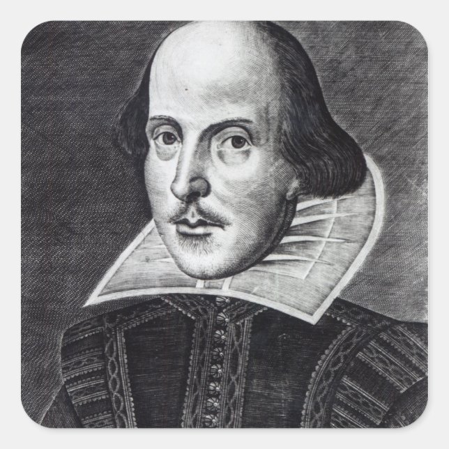 Portrait of William Shakespeare Square Sticker (Front)