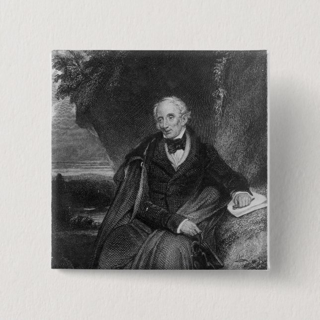 Portrait of William Wordsworth 2 Inch Square Button (Front)